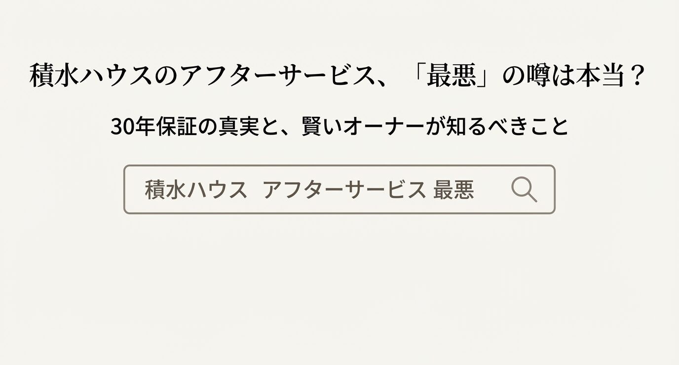積水ハウスのアフターサービスは最悪？30年保証の真実と賢いオーナーが知るべきこと