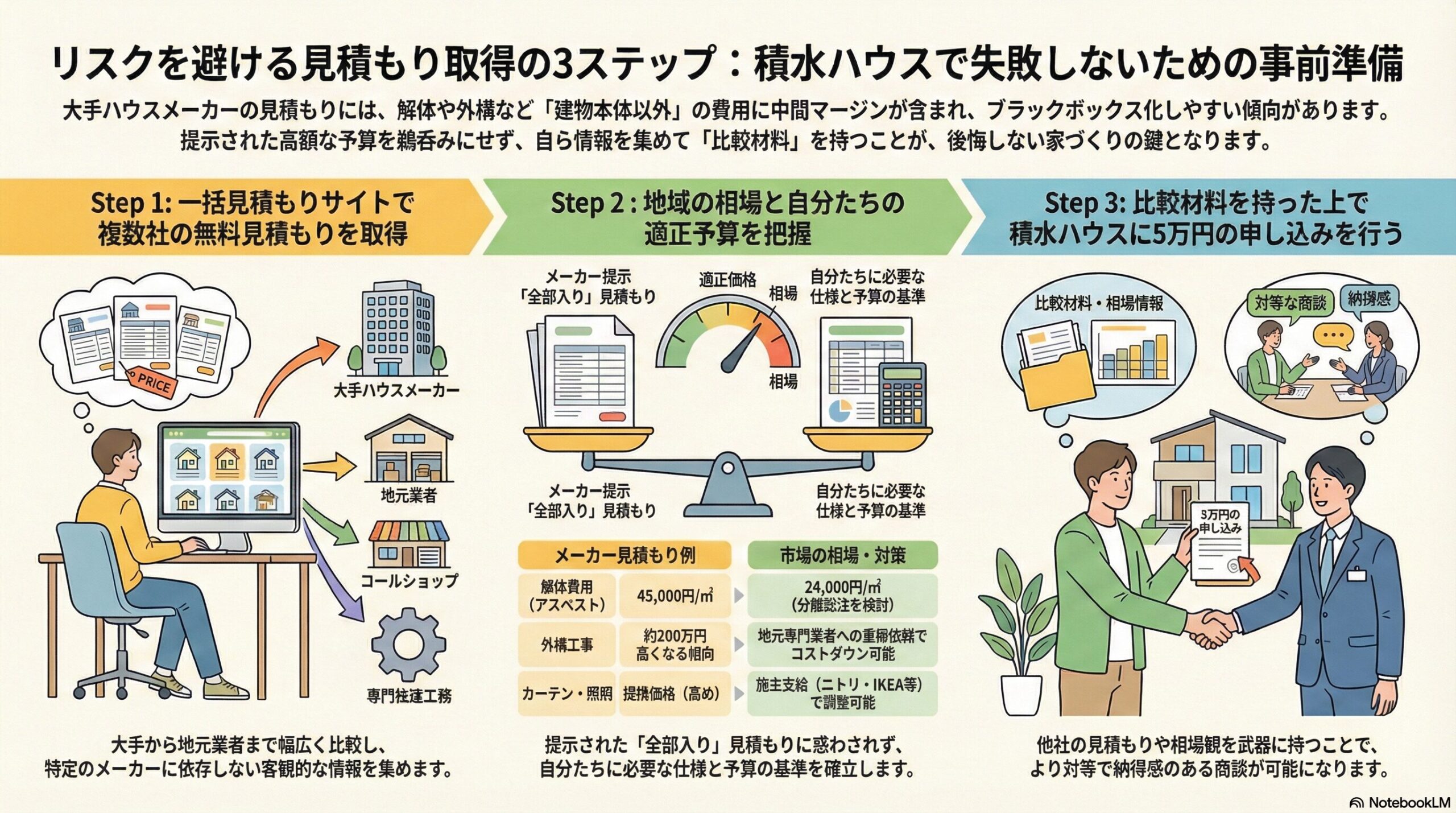 積水ハウスで失敗しないための相見積もり取得手順フローチャート