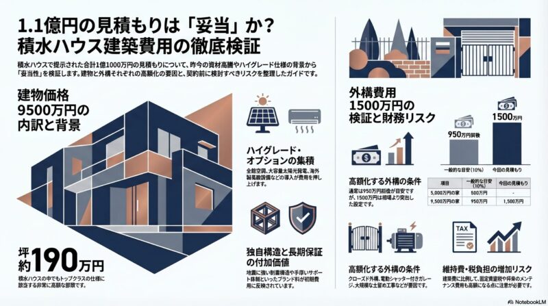 住宅建築費用1.1億円の検証