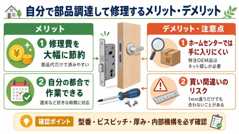 自分で錠ケースを交換するメリットとデメリット